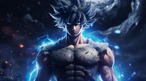 Goku Ultra instinct, HD, Perfect detail, anime accurate, galaxy in background