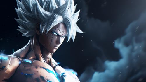 Goku Ultra instinct, HD, Perfect detail, anime accurate, galaxy in background