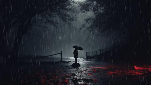 I stood in the rain of darkness wondering what a terrible