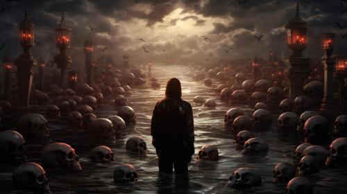 I stood in the sea of skulls wondering what a terrible thriller