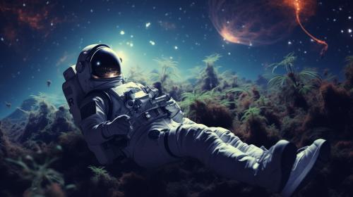 Stoner Astronaut Cowboy In Space