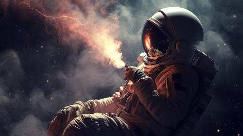 Stoner Astronaut Cowboy In Space