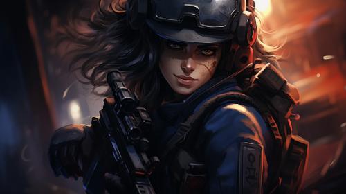 Kali from rainbow six siege turned around