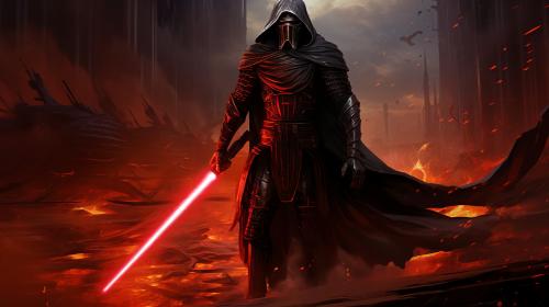 Darth Revan fighting enemies