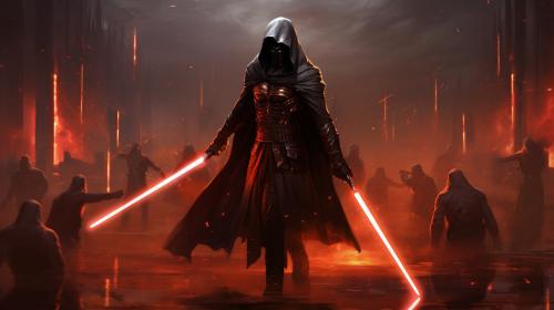 Darth Revan fighting enemies