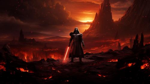 Sith fighting darth Revan on a lava planet