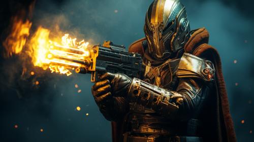 Cayde 6 with the golden fire gun