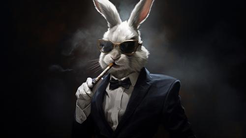 Buggs bunny Being a gagngster with a cigar