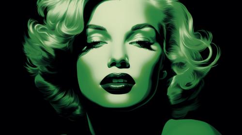 black Marilyn monroe tinted green