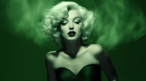 black Marilyn monroe tinted green