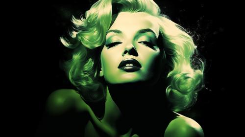 black Marilyn monroe tinted green