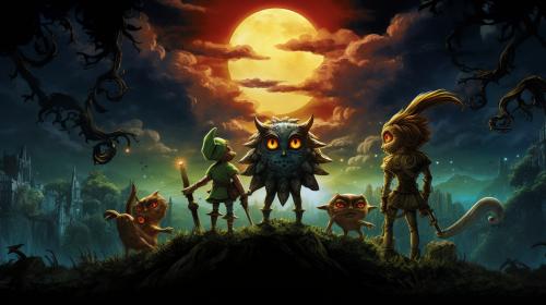 Majoras mask. The four giants stopping the moon