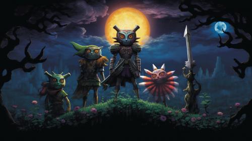 Majoras mask. The four giants stopping the moon