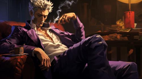 Spike smoking, cowboy bebop world