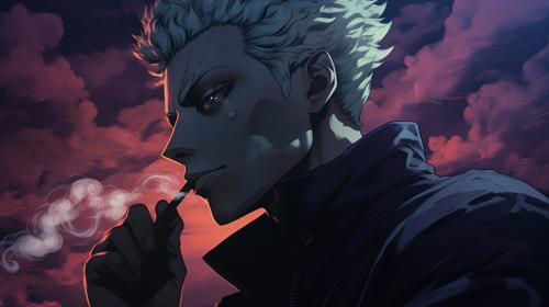 Jujutsu kaisen gojo smoking blunt