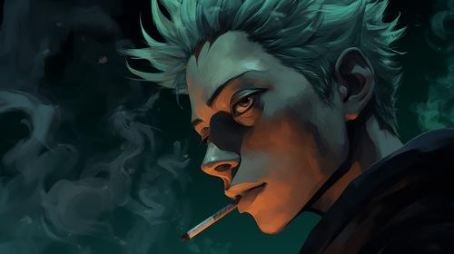 Jujutsu kaisen gojo smoking blunt