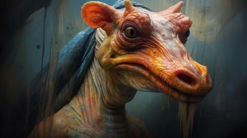 Abstract portrait of jar jar binks