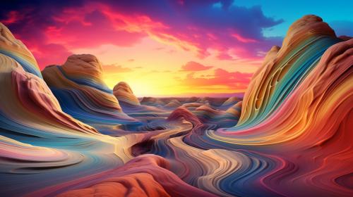 Rainbow desert sands. Trippy