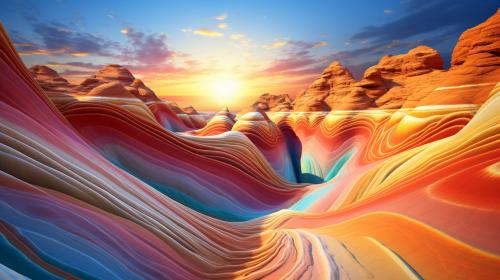 Rainbow desert sands. Trippy