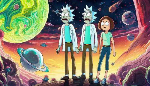 Rick and morty in the space 4k