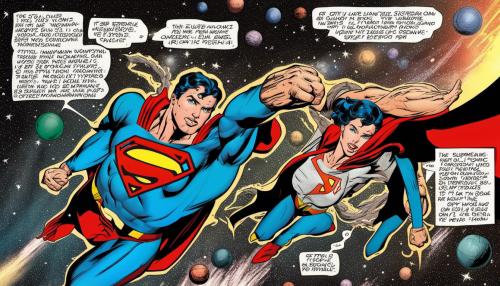 Superman on steroids in space by krypton with superwomans