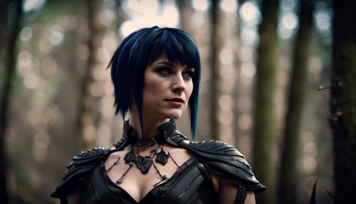 Morrigan from dragon age in the woods