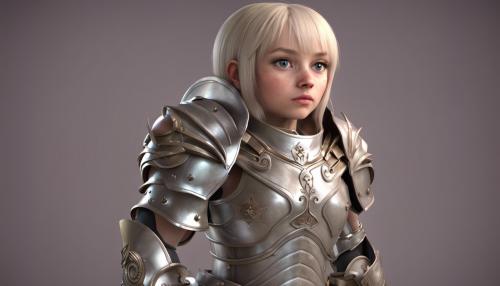 Cute girl in plate armor 3d model