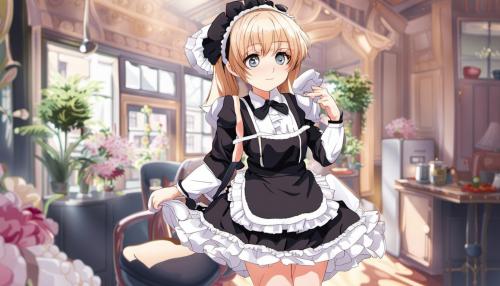 A girly wearing a maid outfit