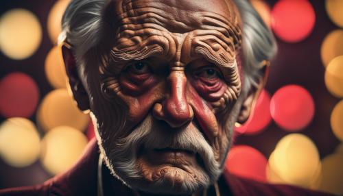 red and gold old man face