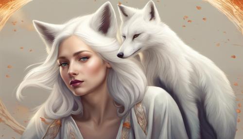 white haired woman with a big spirit fox