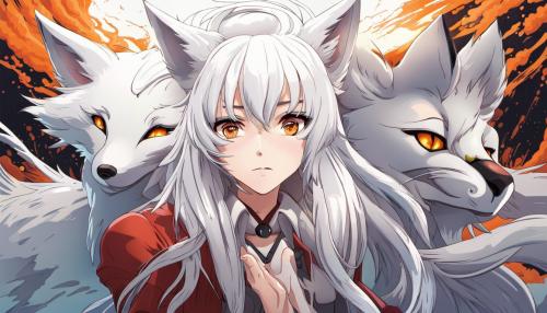 white haired woman with a big spirit fox