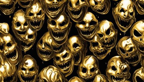 ghost face horror gold