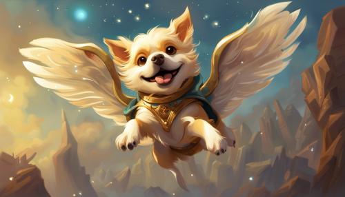 a cute magical flying dog, fantasy art drawn by disney concept artists, golden colour, high quality, highly detailed, elegant, sharp focus, concept art, character concepts, digital painting, mystery, adventure