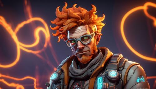 glowwave portrait of curly orange haired mad scientist man from borderlands 3, au naturel, hyper detailed, digital art, trending in artstation, cinematic lighting, studio quality, smooth render, unreal engine 5 rendered, octane rendered, art style by pixar dreamworks warner bros disney riot games and overwatch.