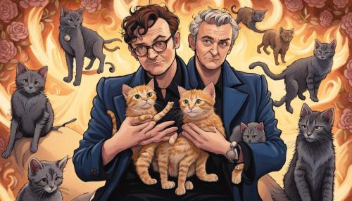 Good omens crowley surrounded by kittens, tardis