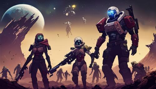 Two destiny guardians surrounded by zombies on a dark planet