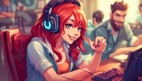 Flirting girl gamer