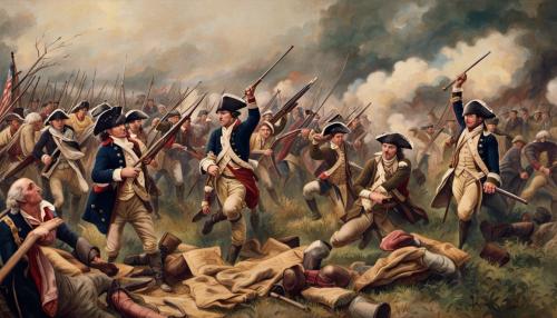 Vintage cinematic American revolution patroit fighting