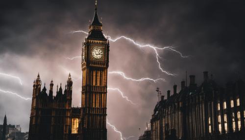 Bigben london with lightning storm more light on bigben