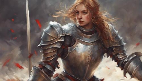 Female knight in combat