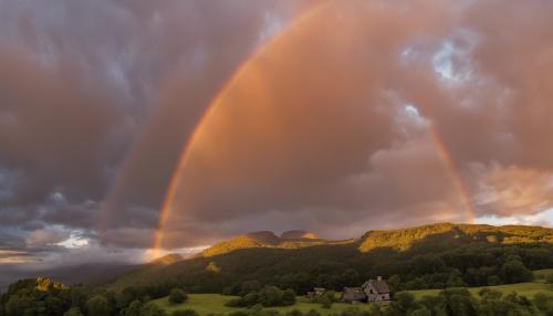 Sunset with rainbow