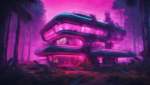 Futuristic house in the forest