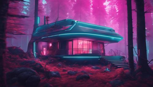 Futuristic house in the forest