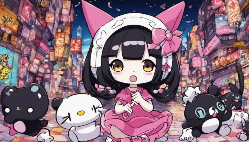 Kuromi from sanrio background