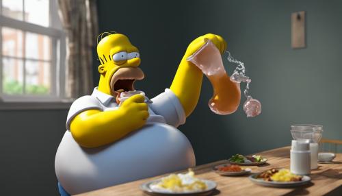 Ugly fat snotty homer Simpson vomiting