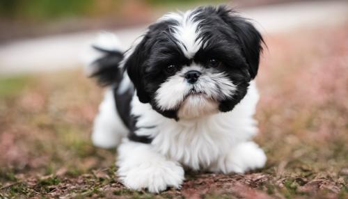 A black and white Shih Tzu