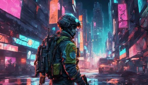 Starfield bethesda game soldier in city Neon