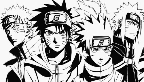 Naruto in black and white