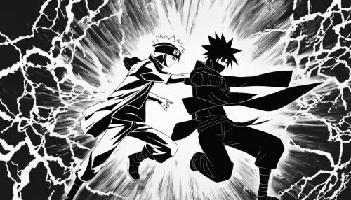 Black and white naruto vs sasuke