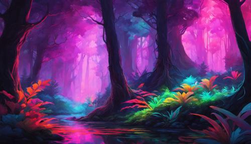 Bright neon forest